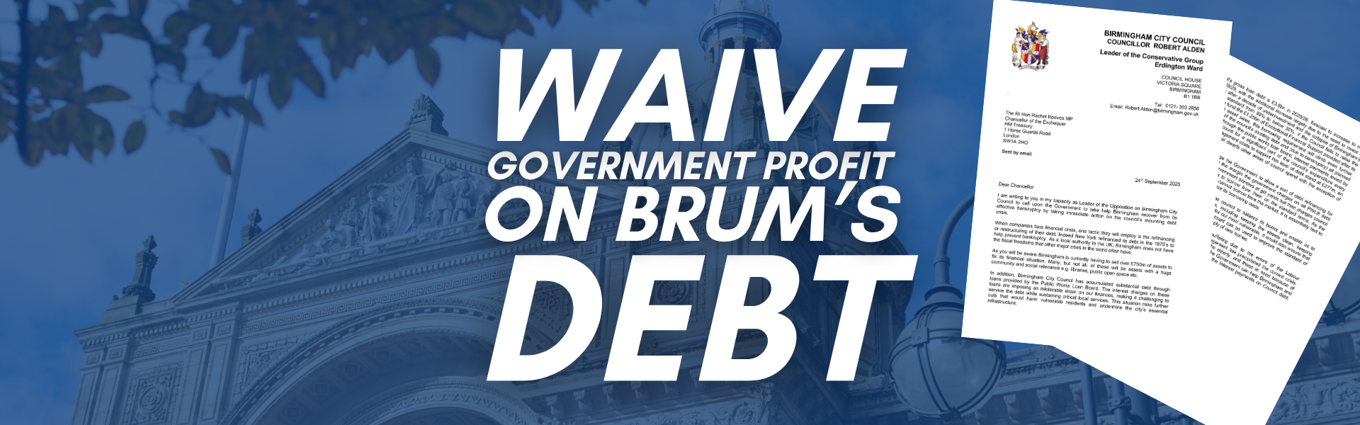 Waive government profit on Brum's debt