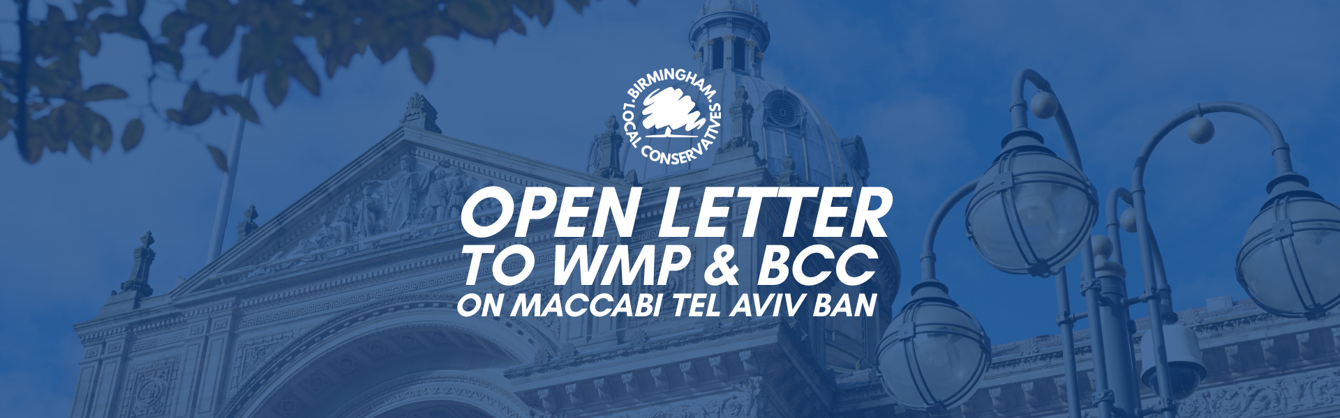 Open letter to WMP & BCC on Maccabi Tel Aviv ban