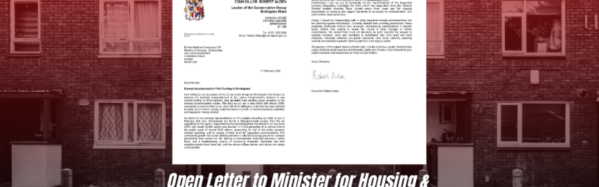 Local Conservatives pen open letter to Minister for housing and planning