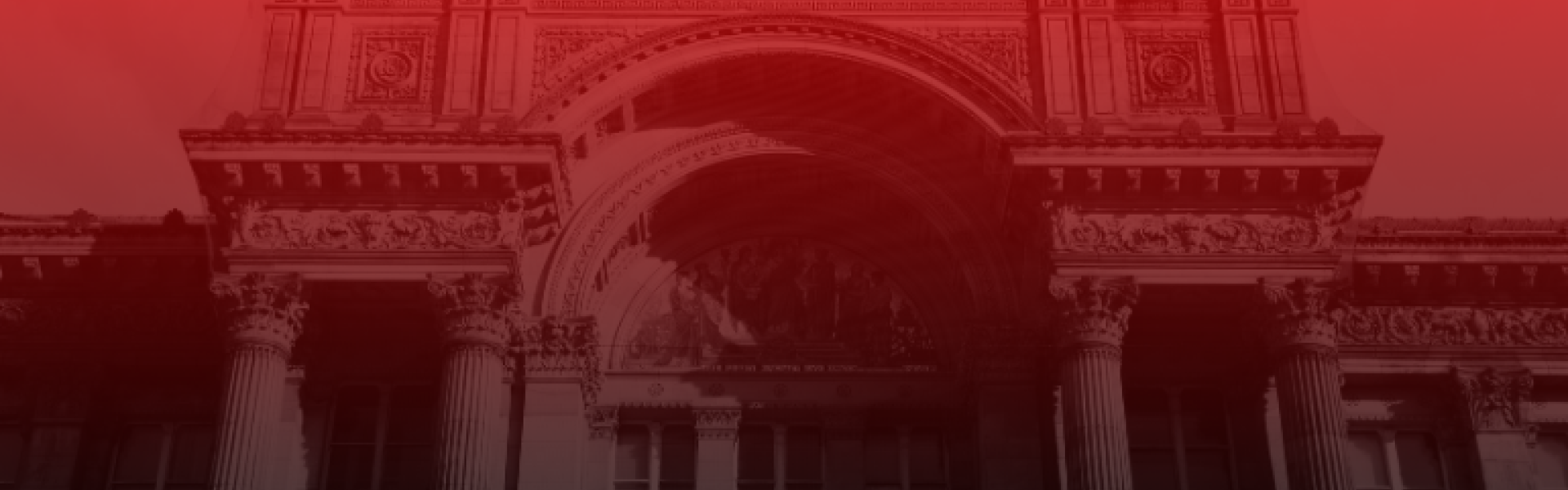 council house with a red and black overlay