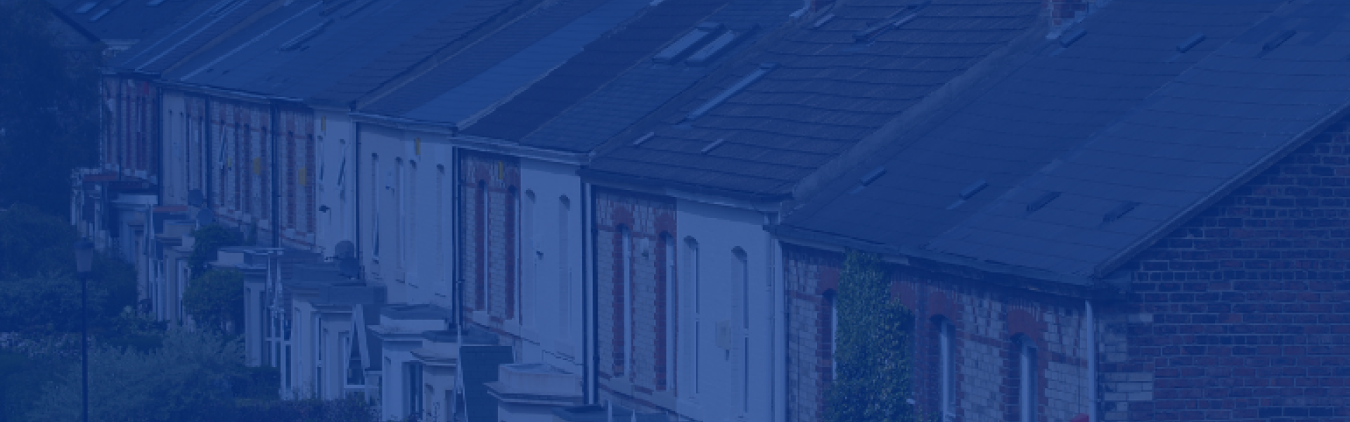 Row of houses in blue