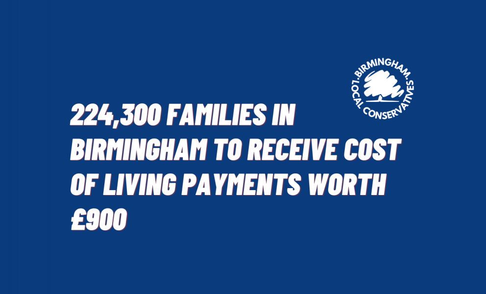 224,300 families in Birmingham to receive cost of living payment worth £900