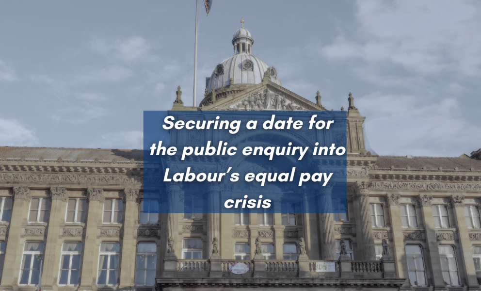 securing a date for the public inquiry into Labour's equal pay crisis