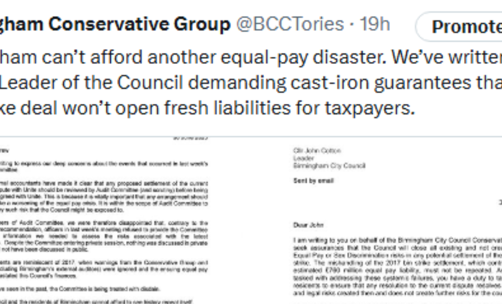Birmingham Cant afford another equal pay disaster