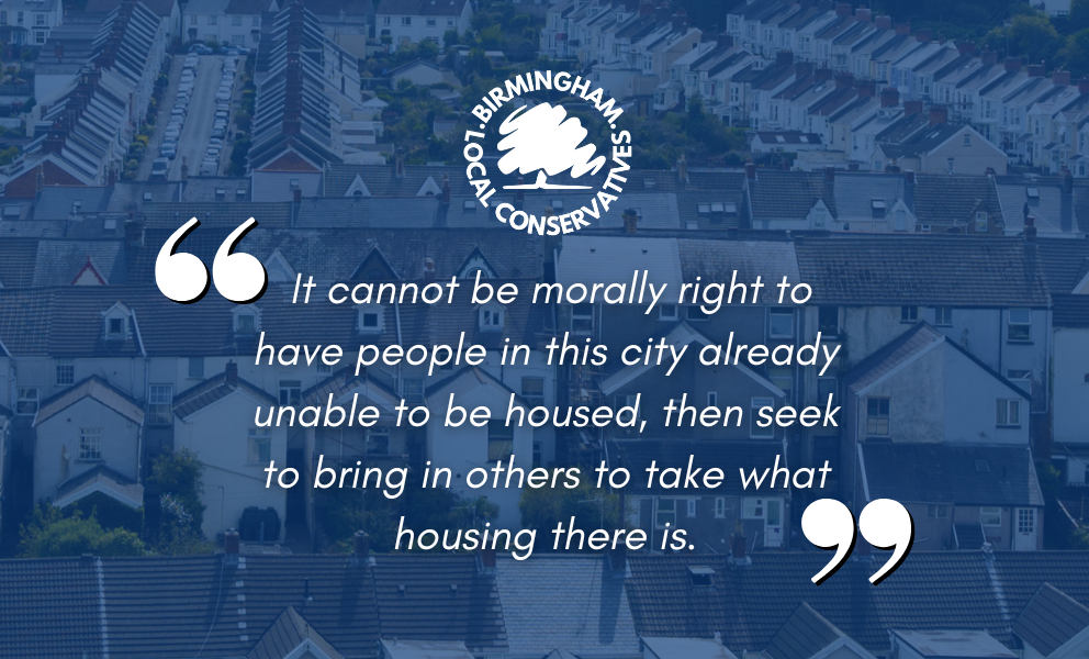 Cannot be morally right to have homesless brummies and bring in other people to take what housing there is available