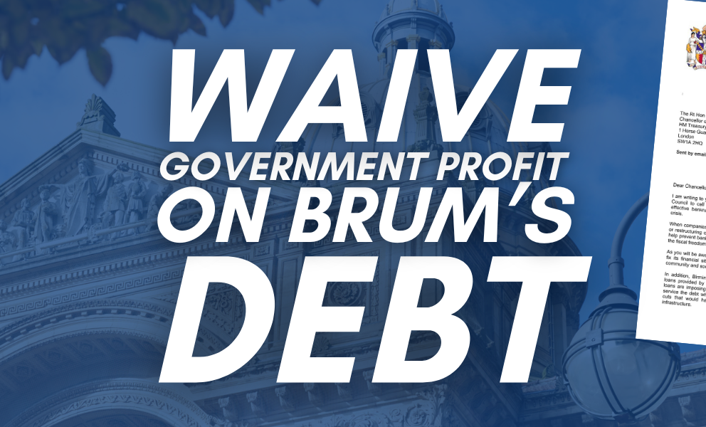Waive government profit on Brum's debt