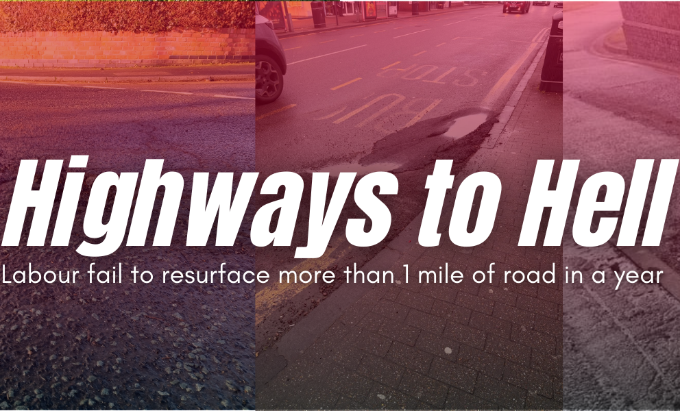 Highways to hell. Labour fail to resurfce even 1 mile of road in a year