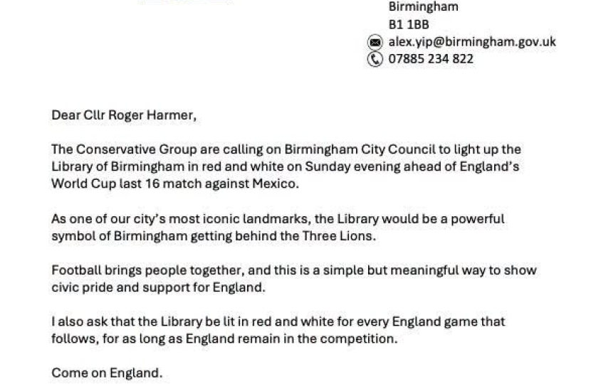 Cllr Yips letter calling for Library to be lit up