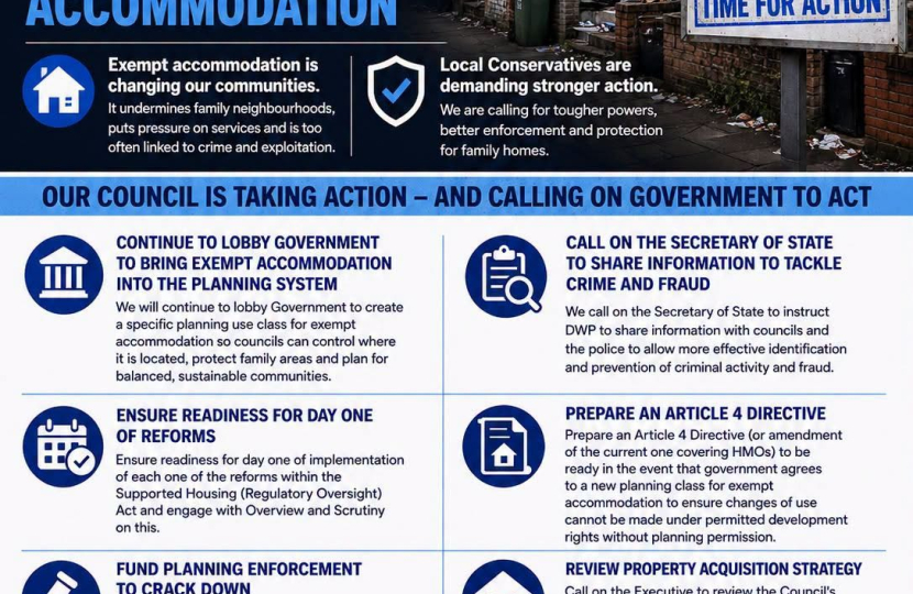 Local Conservatives demands for action on exempt accommodation
