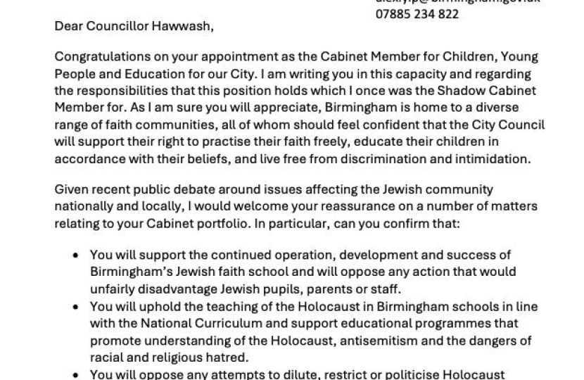 Cllr Yips letter