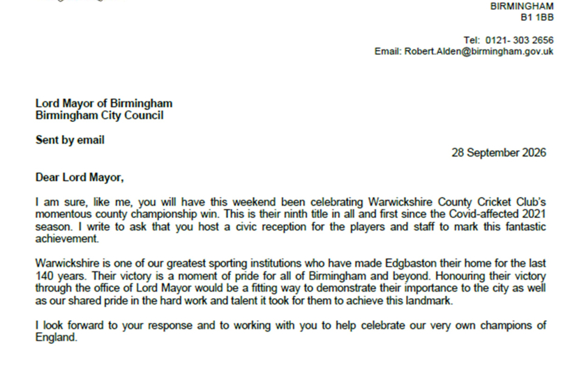 Letter to Lord Mayor