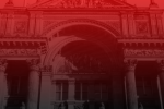 council house with a red and black overlay