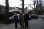 Cllrs Deirdre Alden, Matt Bennett and Fergus Robinson at Cannon Hill Park, Edgba