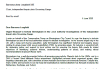 Page one of letter calling for Birmingham to be included in Grooming Gang inquiry