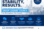 A graphic explaining the need for a Group Leaders Council to offer stability on BCC.