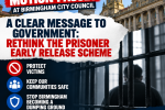 Stop the prisoner release campaign graphic