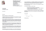 Copy of letter to Council