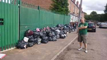 Cllr Robert Alden at a reported waste site in Erdington