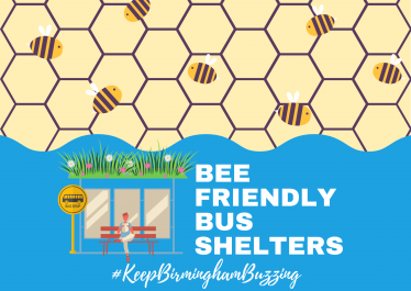 Bee friendly bus shelter graphic