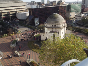 Hall of Memorial aerial shot 