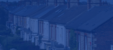 Row of houses in blue