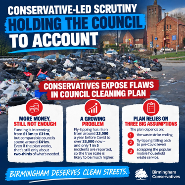 Graphic about Conservatives leading scrutiny of administration waste failures